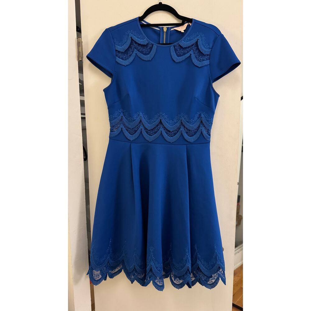 Ted Baker - Blue A-Line Dress - Size 3 (Medium)